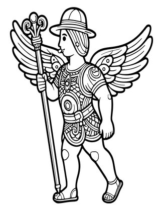 Hermes - Free printable coloring page
