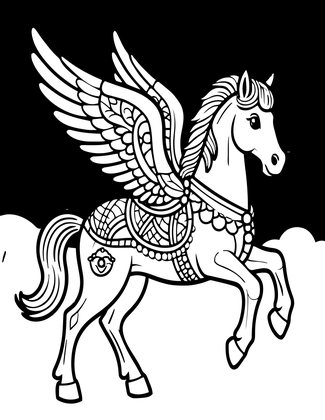 Pegasus - Free printable coloring page