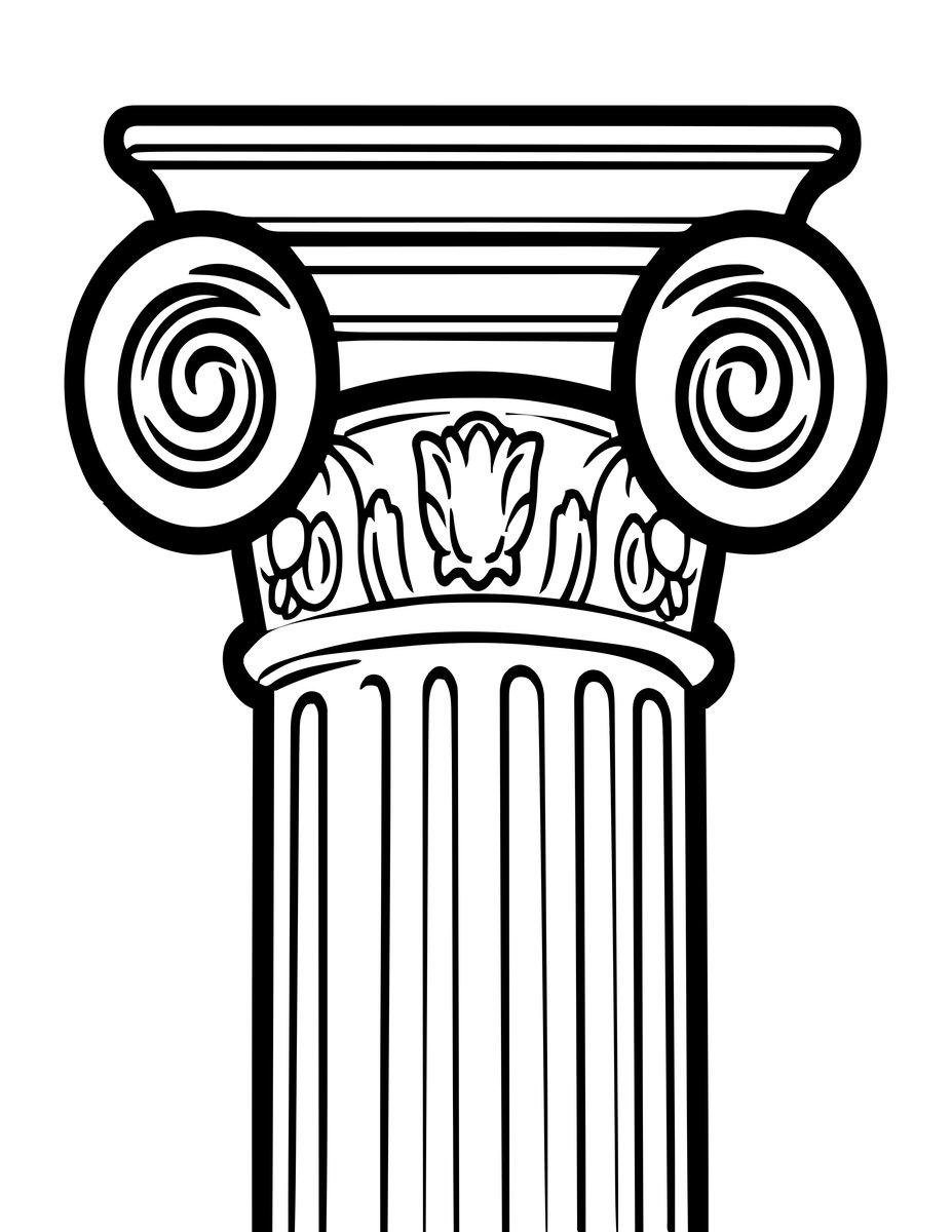 Ionic Column - free printable coloring page
