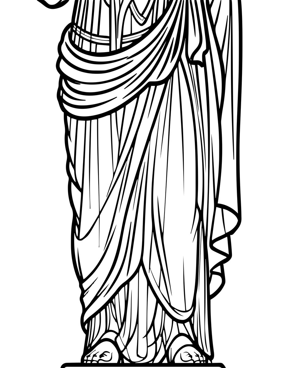 Caryatid Detail - free printable coloring page