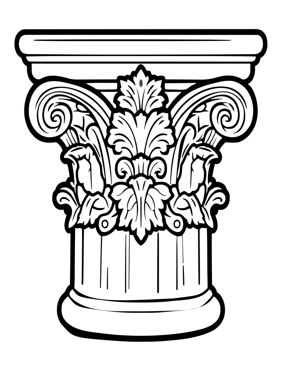 Corinthian Capital - free printable coloring page