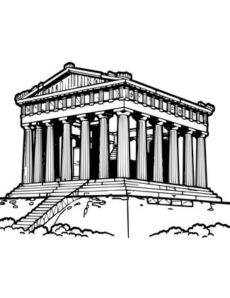 Parthenon - Free printable coloring page