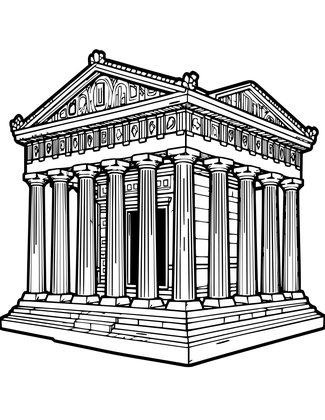 Temple Reconstruction - Free printable coloring page