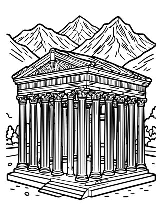 Temple of Apollo - Free printable coloring page