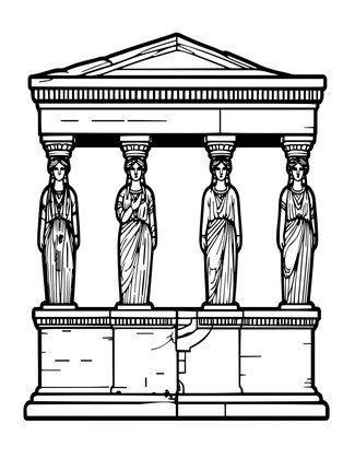 Erechtheion - Free printable coloring page