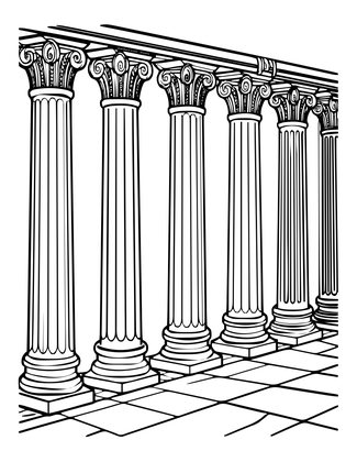 Doric Columns - Free printable coloring page