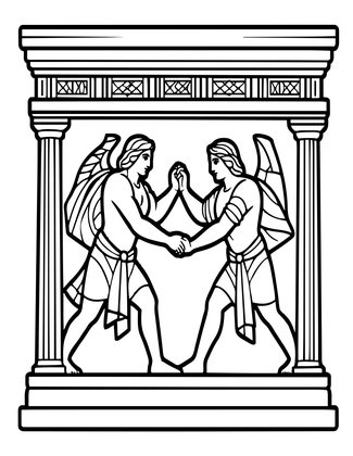 Temple Frieze - Free printable coloring page