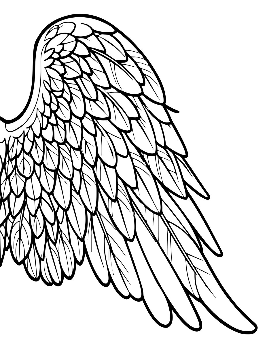 Angel Wing Detail - free printable coloring page