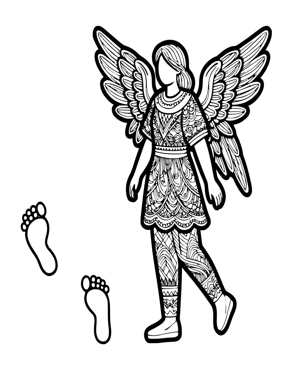 Glowing Footprints - free printable coloring page