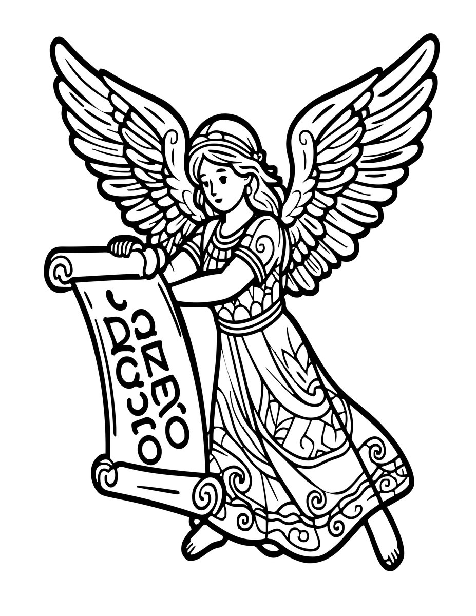 Messenger Angel - free printable coloring page