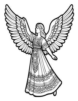 Ascending Angel - Free printable coloring page