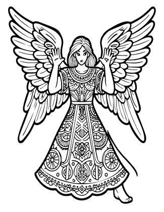 Winged Protector - Free printable coloring page