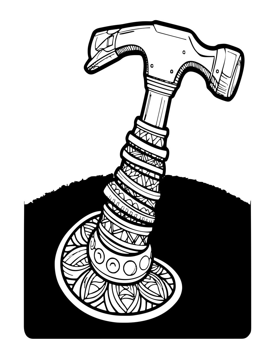 Hammerhead Spiral - free printable coloring page