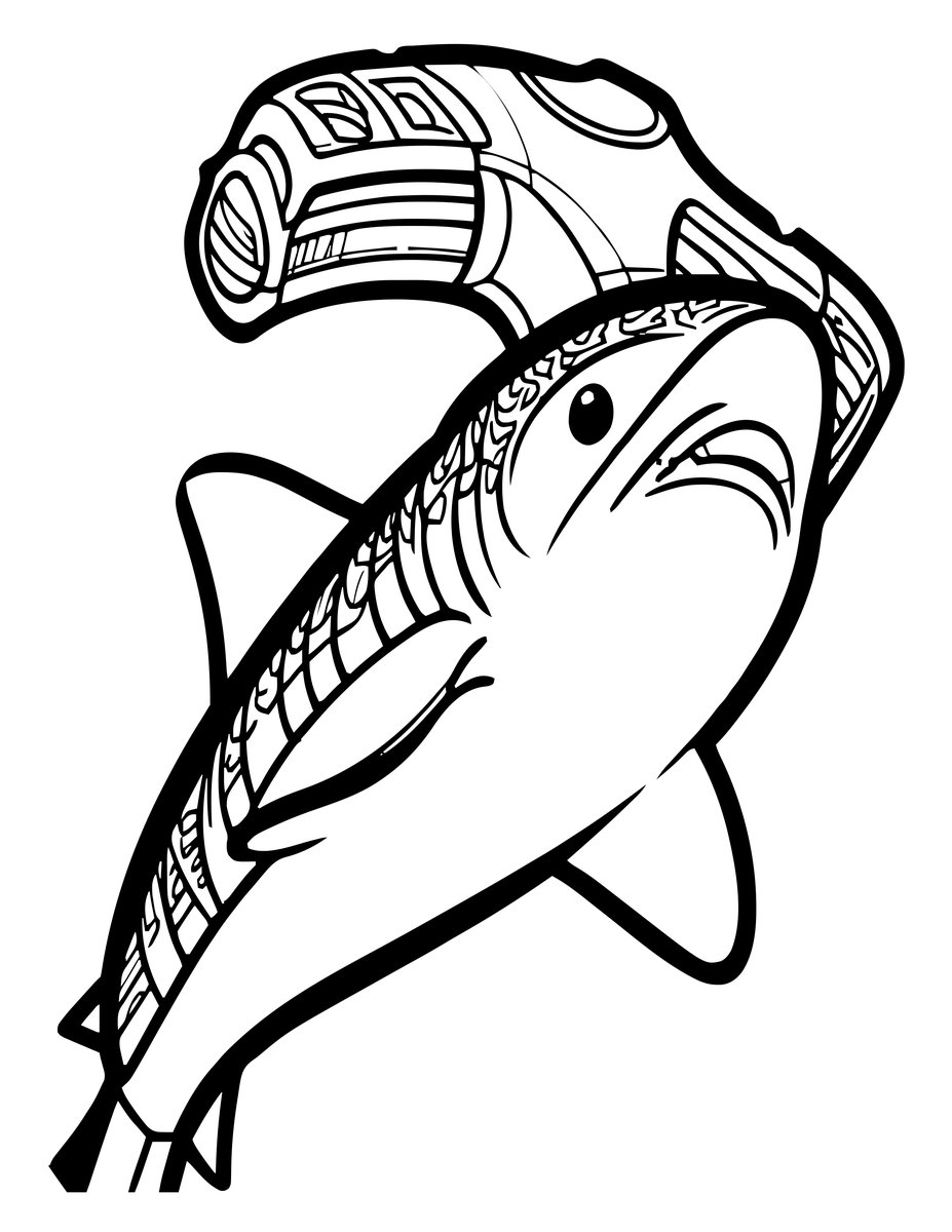 Hammerhead Belly - free printable coloring page