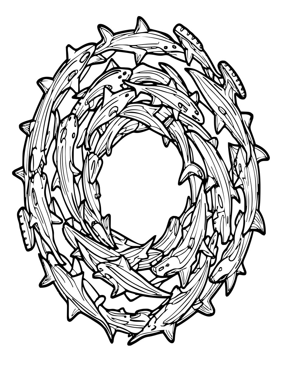 Hammerhead School - free printable coloring page