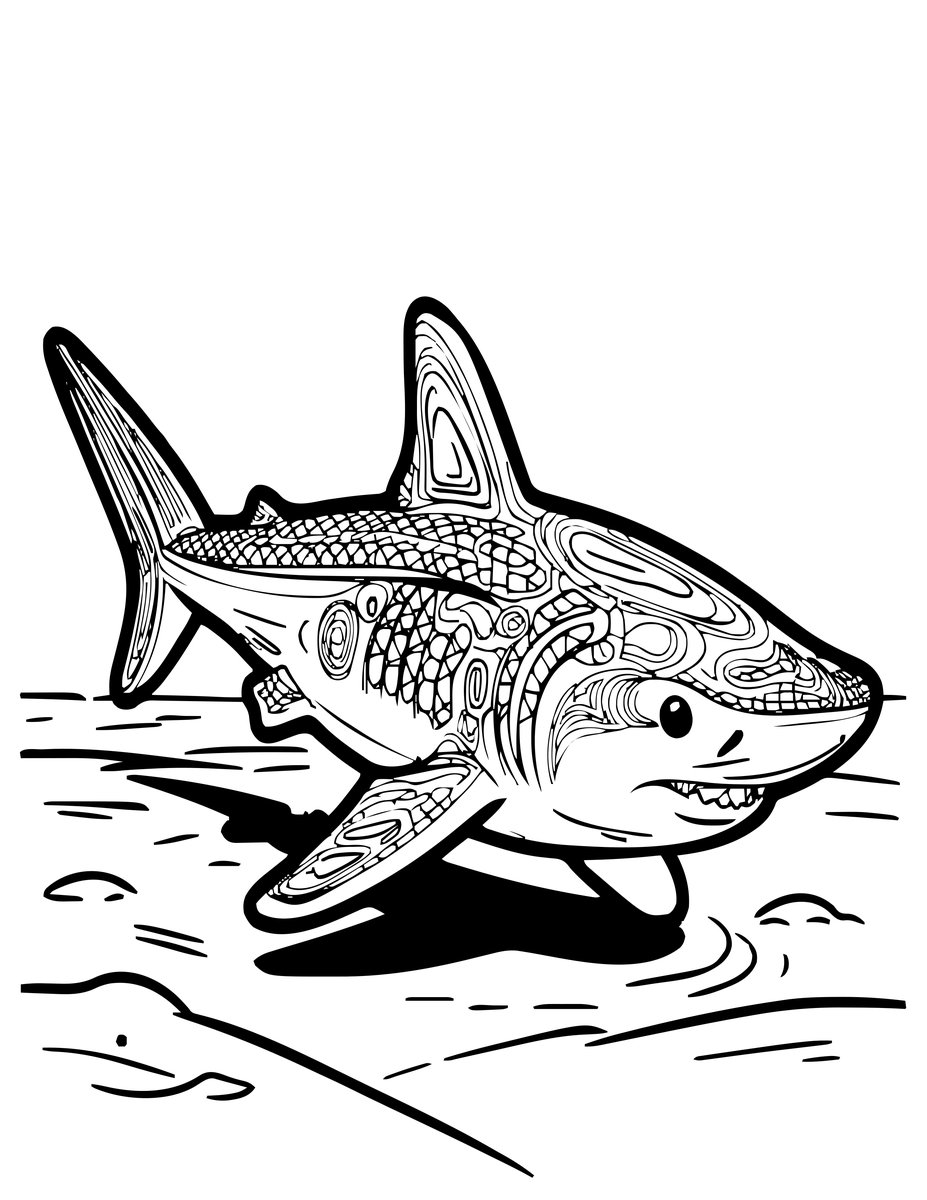 Juvenile Hammerhead - free printable coloring page