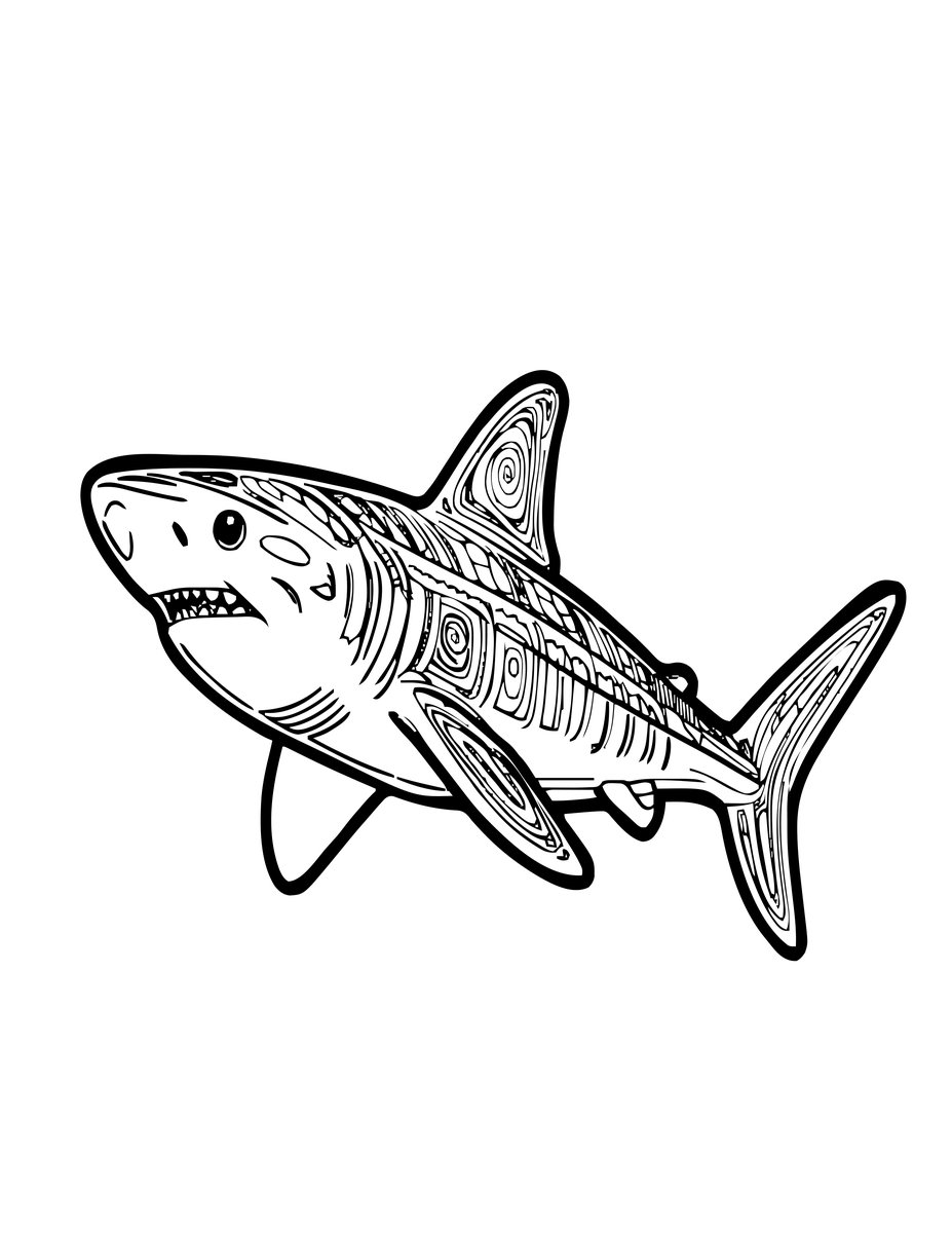 Hammerhead Migration - free printable coloring page