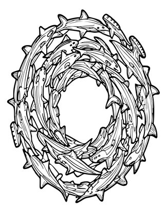 Hammerhead School - Free printable coloring page