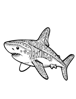 Smooth Hammerhead - Free printable coloring page