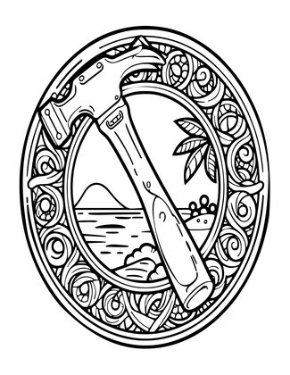 Hammerhead and Island - Free printable coloring page