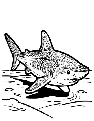 Juvenile Hammerhead - Free printable coloring page