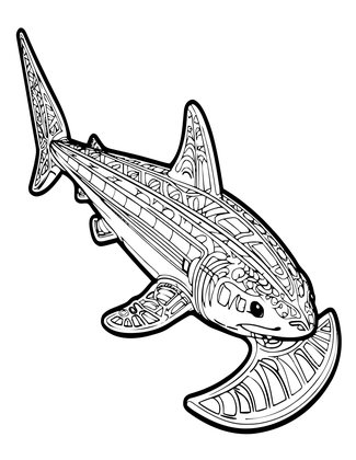 Bonnethead Shark - Free printable coloring page