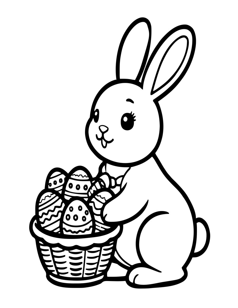 Easter Bunny - free printable coloring page