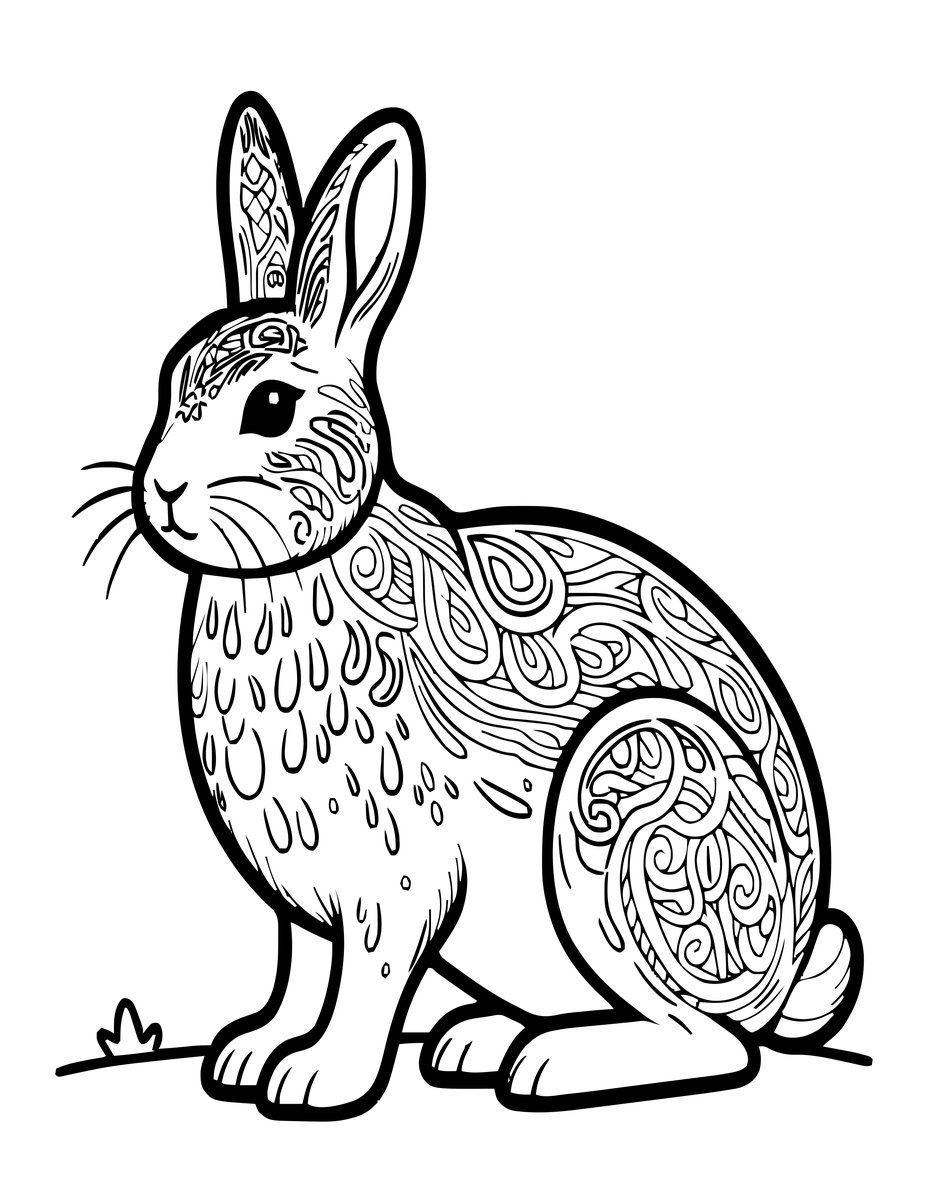 Arctic Hare - free printable coloring page