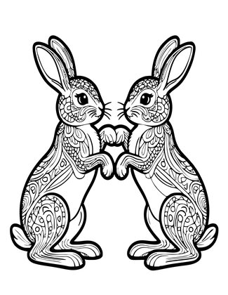Hare Boxing - Free printable coloring page