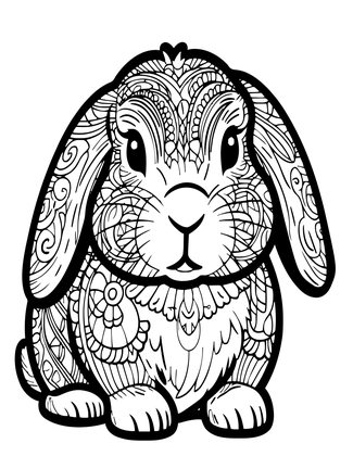 Rabbit Portrait - Free printable coloring page