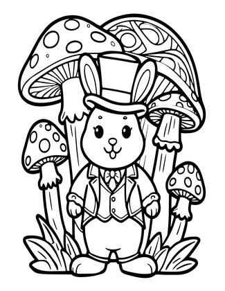 Rabbit Fairy Tale - Free printable coloring page