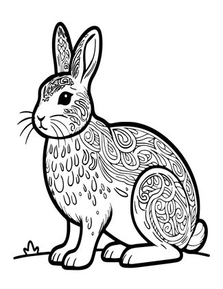 Arctic Hare - Free printable coloring page