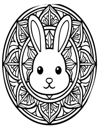 Rabbit Mandala - Free printable coloring page