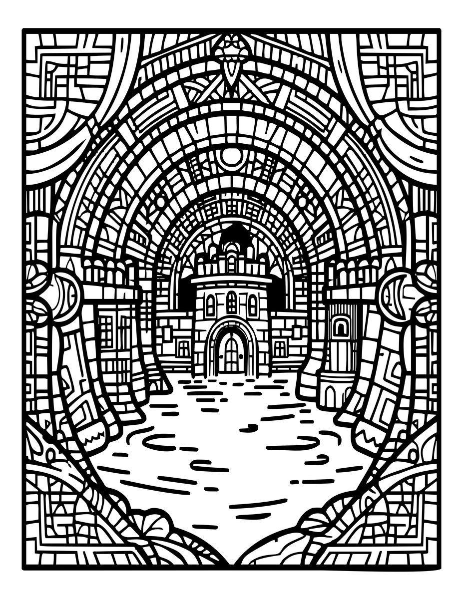 Mansion Basement - free printable coloring page