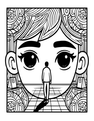 Haunted Portrait - Free printable coloring page