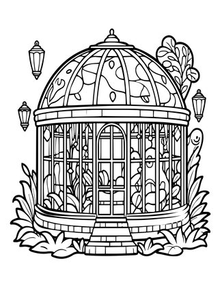Haunted Conservatory - Free printable coloring page