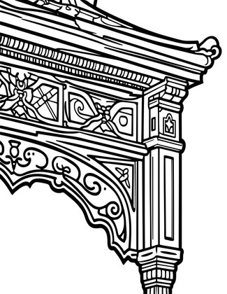 Mansion Exterior Detail - Free printable coloring page