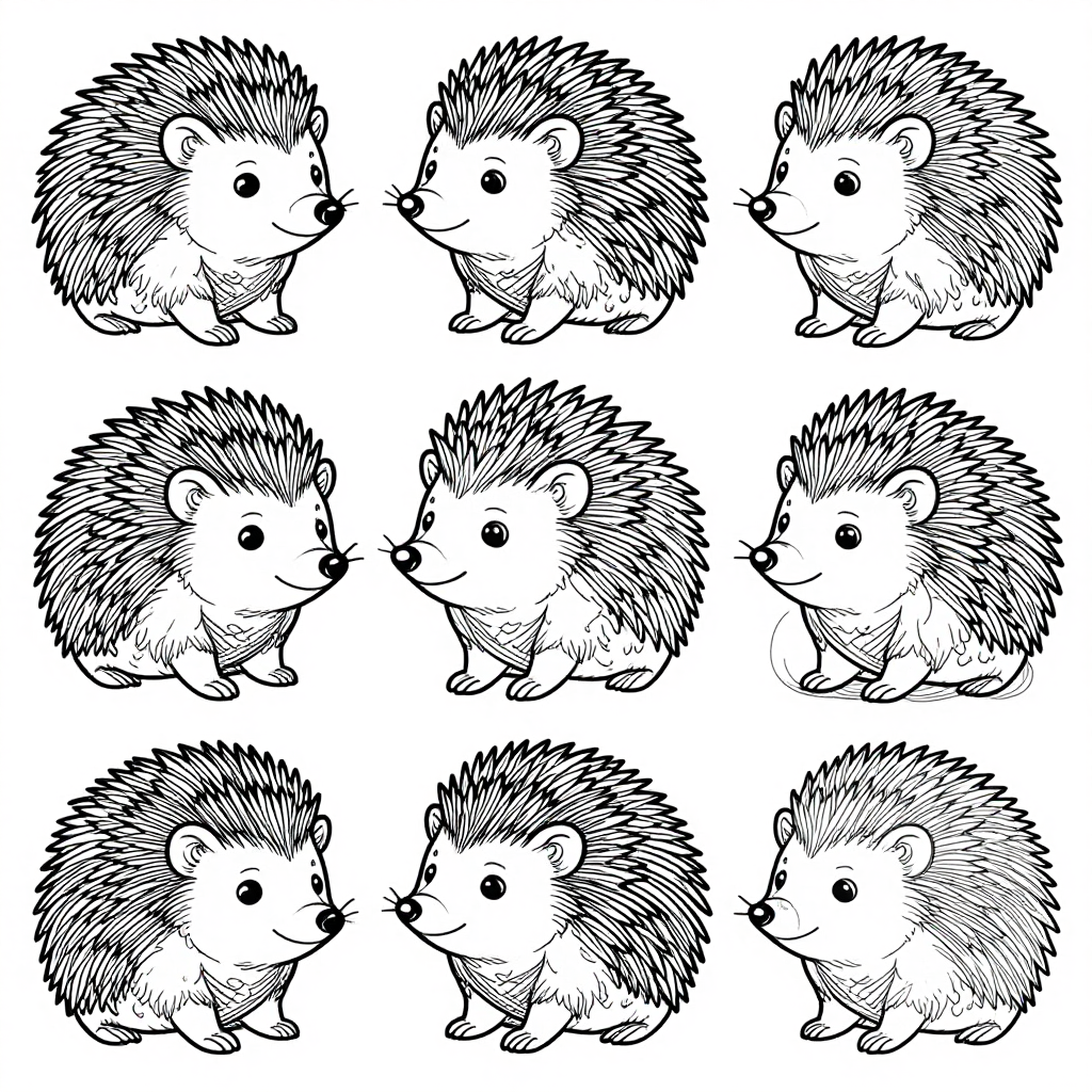 Hedgehogs coloring pages collection - 30 free printable pages