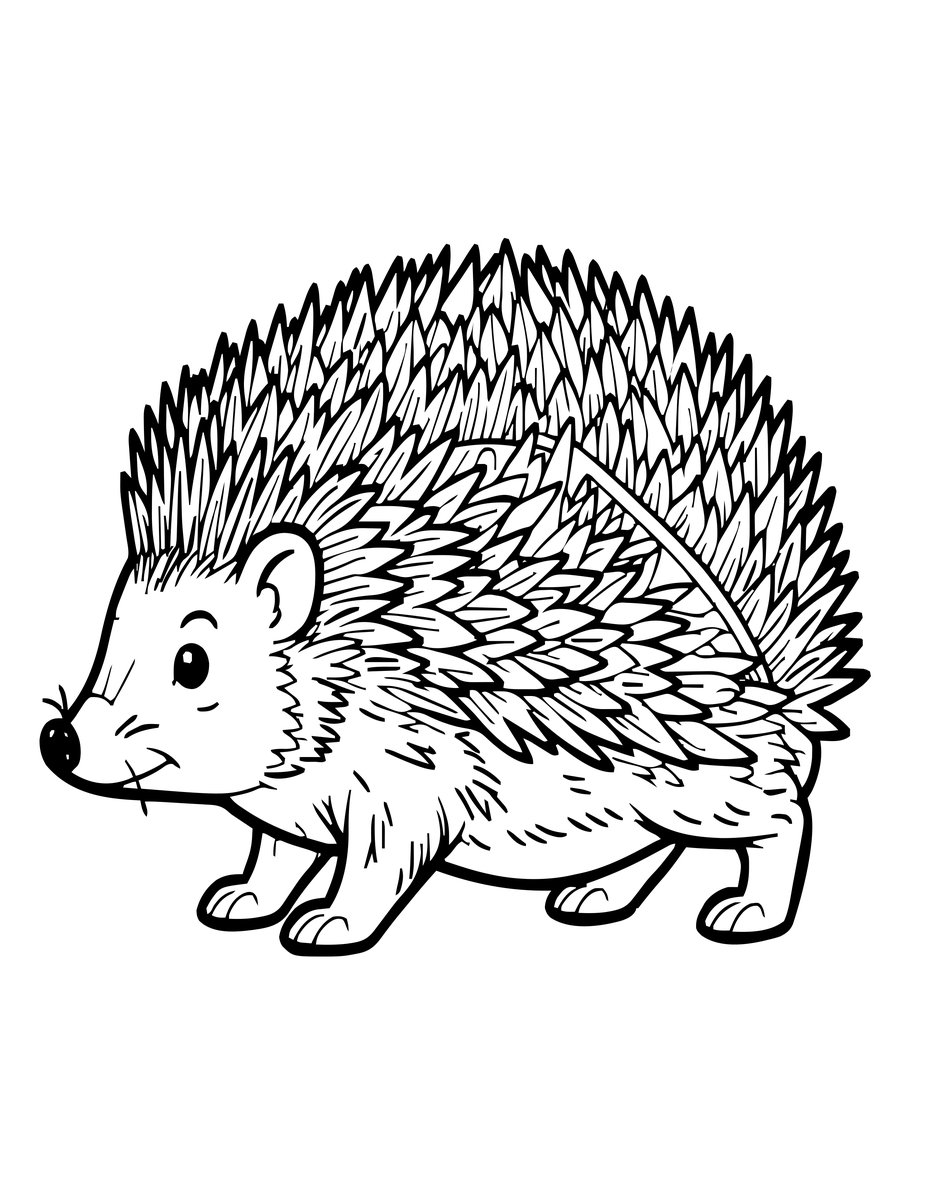 Hedgehog Profile - free printable coloring page