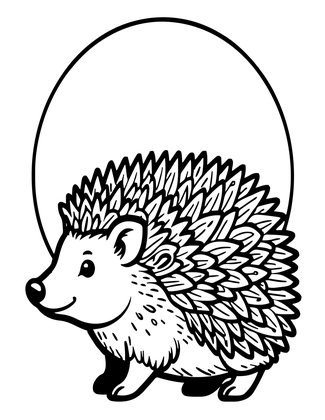 Hedgehog at Night - Free printable coloring page