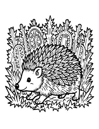 Hedgehog and Hedgerow - Free printable coloring page