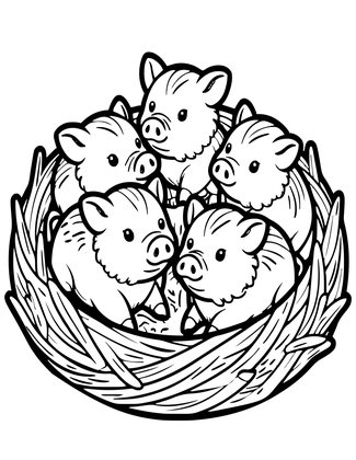 Baby Hedgehogs - Free printable coloring page
