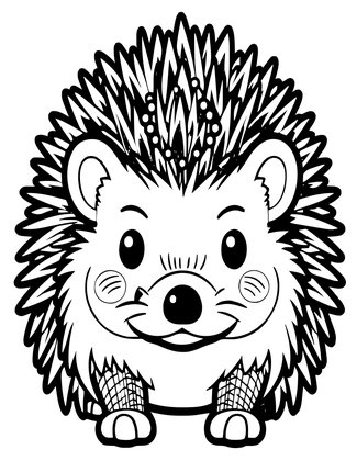 Hedgehog Portrait - Free printable coloring page