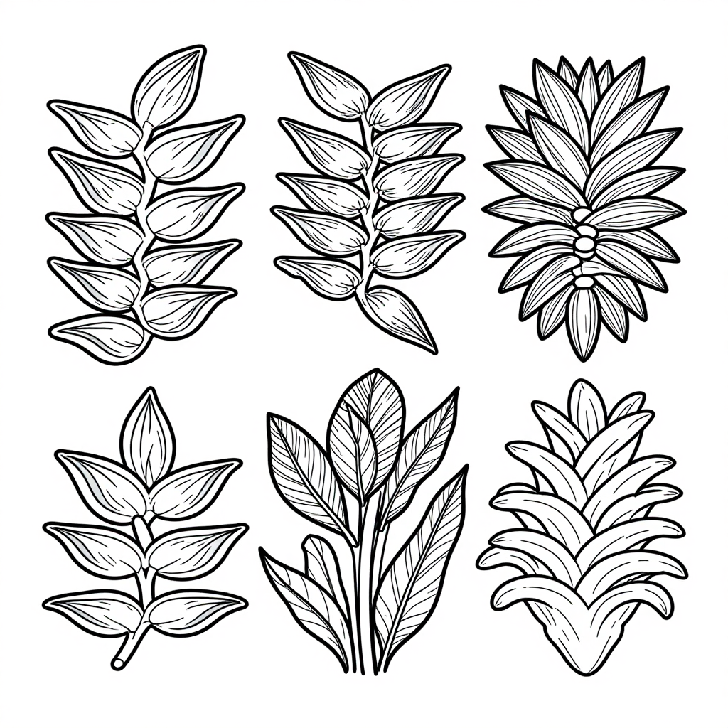 Heliconia Ginger coloring pages collection - 30 free printable pages
