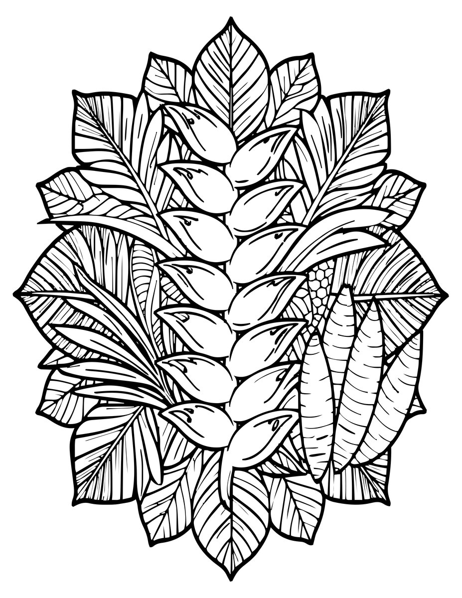 Mandala Tropical - free printable coloring page