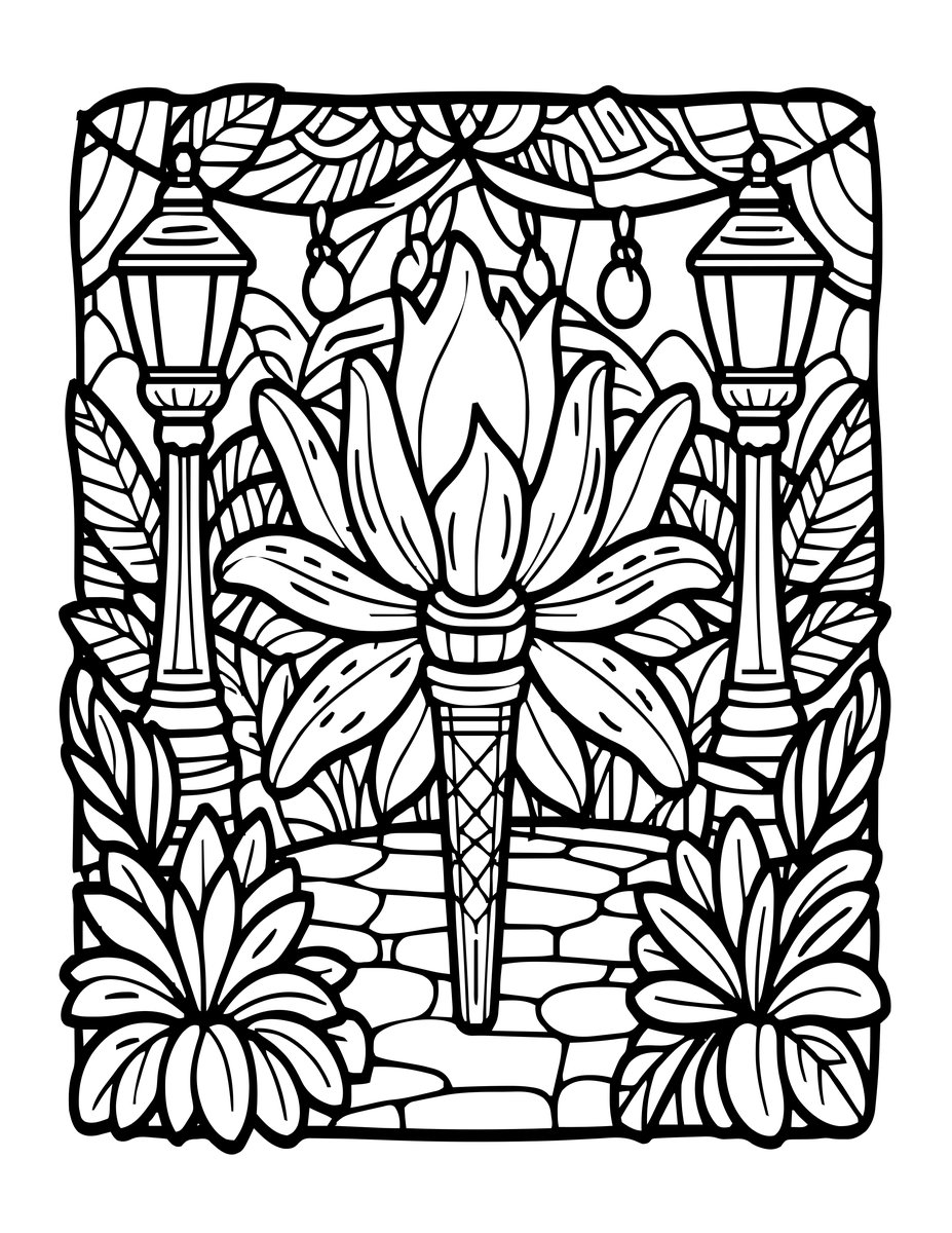 Night Bloom - free printable coloring page