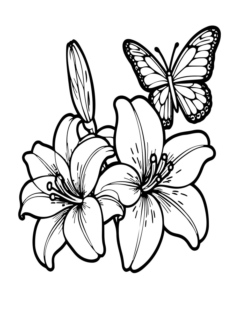 Butterfly Ginger - free printable coloring page