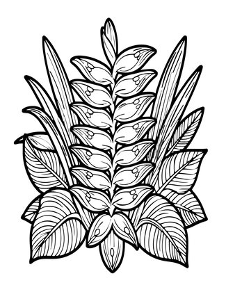 Tropical Arrangement - Free printable coloring page