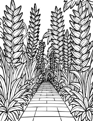 Garden Path - Free printable coloring page
