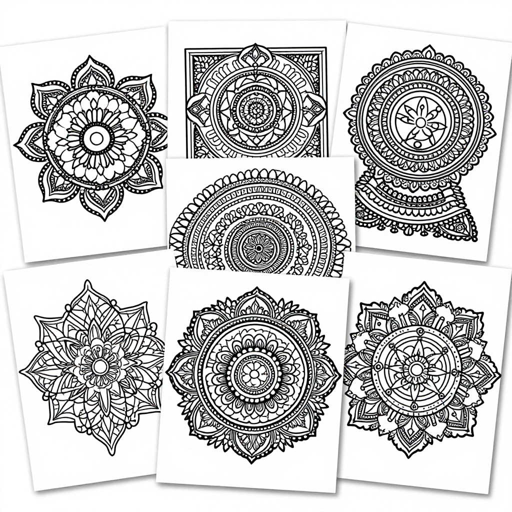 Henna Patterns coloring pages collection - 30 free printable pages